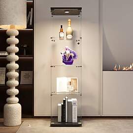 QMTXBYJ Glasvitrine mit LED-Beleuchtung,