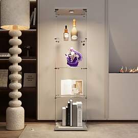 QMTXBYJ Glasvitrine mit LED-Beleuchtung,