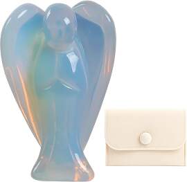Qnvyw Engel mit Geschenkbeutel - Opal Stein