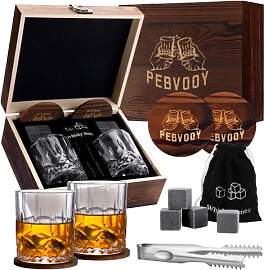 QOEOTUY Whiskyglas-Set, 2 Kristallglas