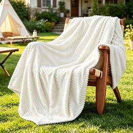 QOFLY Soft Kuscheldecke weiß 150x200 cm