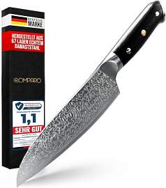 Qomparo Santoku Damastmesser Profi Kochmesser aus