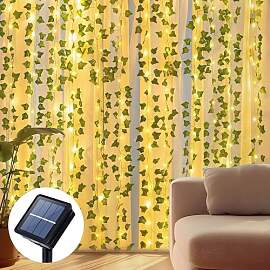 Qoosea Efeu Künstlicher Solar Lichterkette 12M