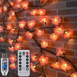 Qoosea Zweig- und Rebenlampe USB Lichterkette 1.2M 