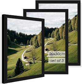 QPQIYIY Bilderrahmen 20x30 cm 3er set, Schwarz