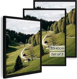 QPQIYIY Bilderrahmen 30x40 cm 3er set, Schwarz