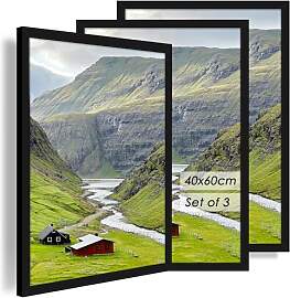 QPQIYIY Bilderrahmen 40x60 cm 3er set, Schwarz