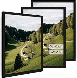 QPQIYIY Bilderrahmen 50x70 cm 3er set, Schwarz