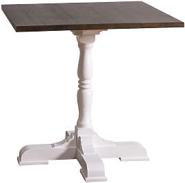 Quadratischer Bistrotisch mit Mittelfuß shabby