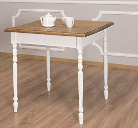 Quadratischer Esstisch im Landhausstil weiß 80 x