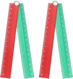 QUARKZMAN 2 Stück Faltlineal 30cm Metrisch