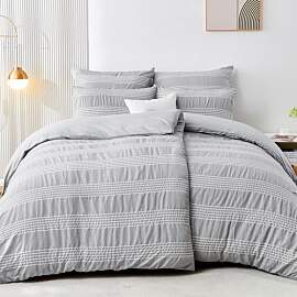 Qucover Bettwäsche 155x220 4teilig Grau Weiß