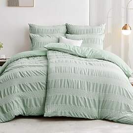 Qucover Bettwäsche Seersucker 135x200 Grün