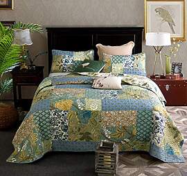 Qucover Patchwork Tagesdecke Patchworkdecke aus