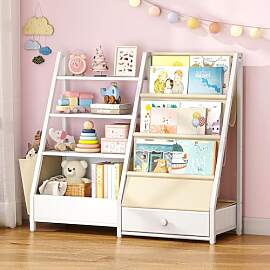 Quikraen Bücherregal Kinder, Kinderregal mit 4