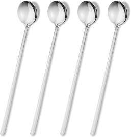 Quilax 4 Stück Silber Latte Macchiato Löffel,17