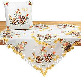 Quinnyshop Ostern Tischläufer/Tischdecke Weiß