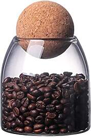 QUUPY Vorratsdose aus Glas mit Korkkugel 500 ml