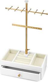 QWORK® 2 IN 1 Schmuckhalter Weißer,