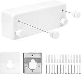 QWORK® 4.2 m wäscheleine ausziehbar, Wand