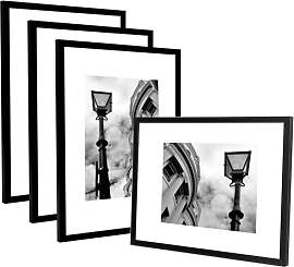 QWORK® 4er Set Bilderrahmen Schwarz 30x40 cm,