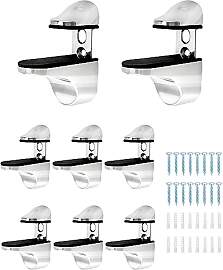 QWORK® 8 Stück Verstellbare Glasregal Halterung, 