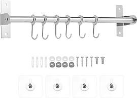 QWORK® Edelstahl Hängeleiste, 40 cm Hakenleiste