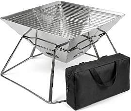 QWORK® Faltbarer Camping Feuerschale Feuerkorb