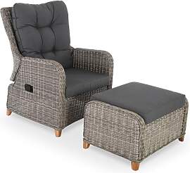 Raburg Garten-Relaxsessel mit Hocker, inkl.