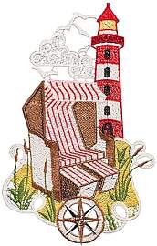 Raebel OHG , Fensterbild Strandkorb und