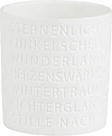 Räder Porzellan Teelichthalter Worte