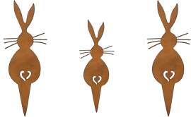 Rainway Oster Gartenstecker, 3er Osterdeko Hase