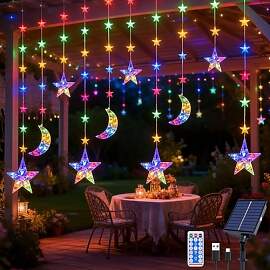 Ramadan Deko Lichterkette Stern, 3M Stern Mond