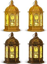 Ramadan Dekoration Laterne, 4 Stück Gold Ramadan