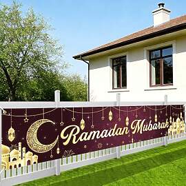 Ramadan Mubarak Banner, Umrah Mubarak Deko