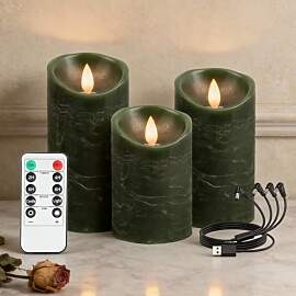 RanBluu 3er Set LED Kerzen mit Timer, elektrische