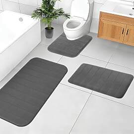 RANJIMA Badezimmerteppich Set 3 Teilig, Weicher
