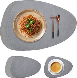 RANJIMA Tischsets Abwaschbar, 6er Tischsets Leder