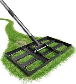 Rasenrakel 43x25cm mit Verstellbarem 180cm Langem