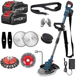 Rasentrimmer mit Akku, 21 V, kabellos, mit Akku,