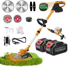 Rasentrimmer mit Akku und Unkrautbürste, 5 In 1