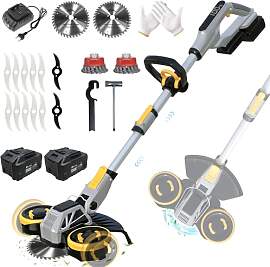 Rasentrimmer mit Akku und Unkrautbürste, Akku