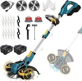 Rasentrimmer mit Akku und Unkrautbürste, Akku