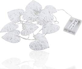 Rattan-Herz-Lichterkette, batteriebetrieben, 10