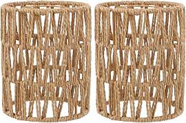 Rattan Lampenschirm, 2 Stück Boho Rattan