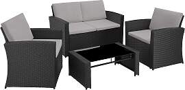 Rattan Lounge Jesolo - schwarz/grau