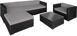 Rattan Lounge Milano - schwarz/grau