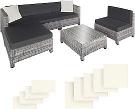 Rattan Lounge mit Aluminiumgestell inkl. Bezüge