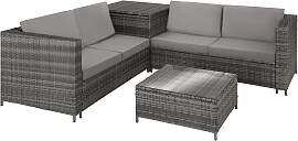 Rattan Lounge Siena - grau/hellgrau