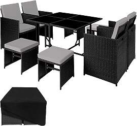 Rattan Sitzgruppe Bilbao 4+4+1 mit Schutzhülle -